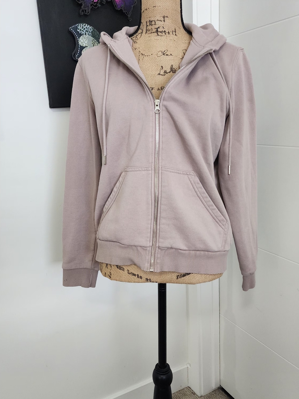 H&M Light Mauve Zip-Up Hoodie